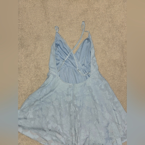 Elegant Light Blue Lace Dress - Picture 5 of 6